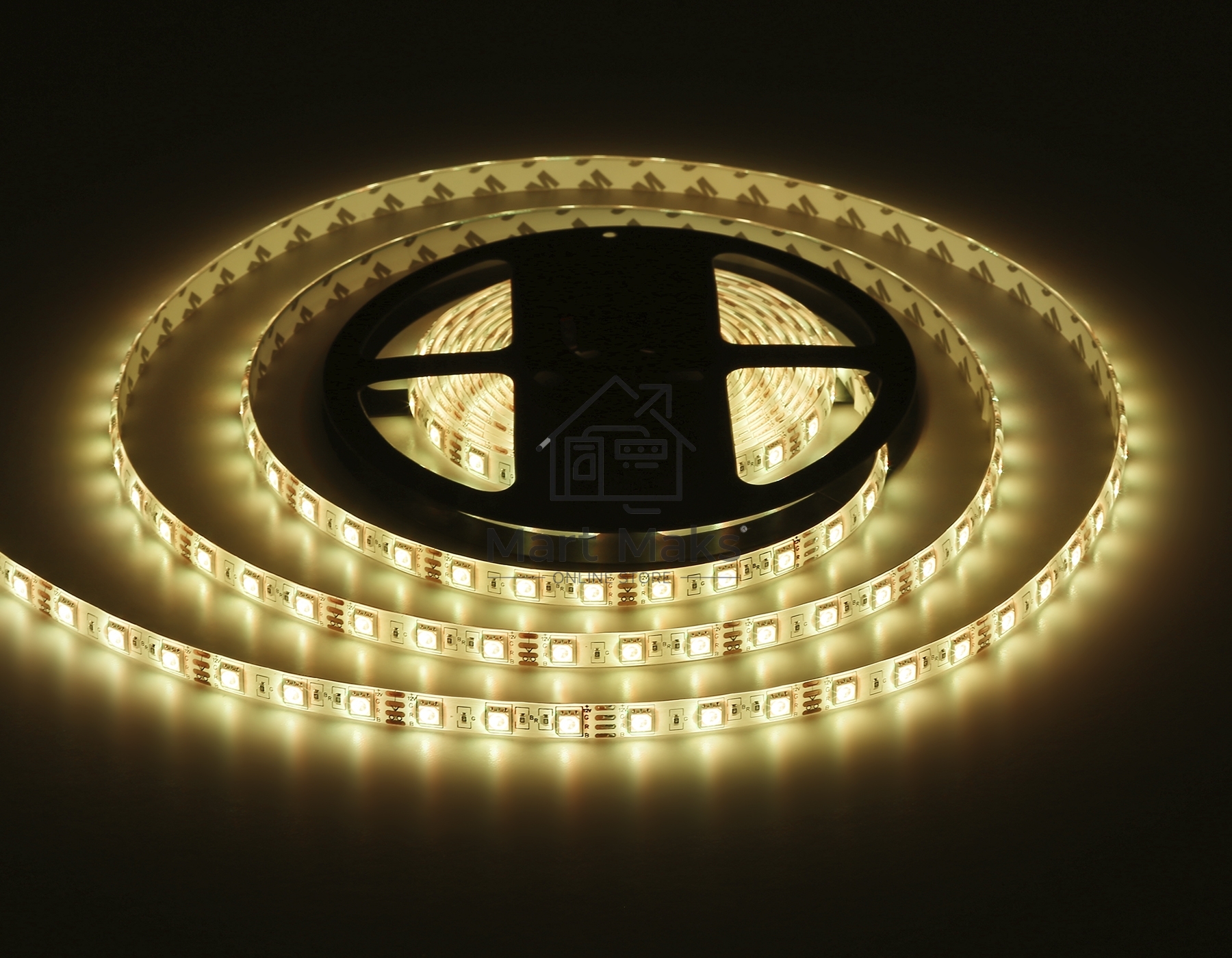 Комплект светодиодной ленты GS2502 5050 60Led/ 14.4W m/ 12V IP65 RGB/ 5000*10*2.87mm (4 конт.)