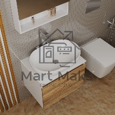 Комплект для ванной, 4 предмета (Тумба подвесная Bau Blackwood 60 + Раковина BAU 59х40, Смеситель высокий Hotel Still, нерж. сталь, выпуск)