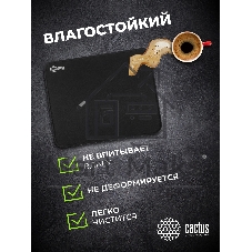 Коврик для мыши Cactus черный 300x250x3мм (CS-MPC-D01M)