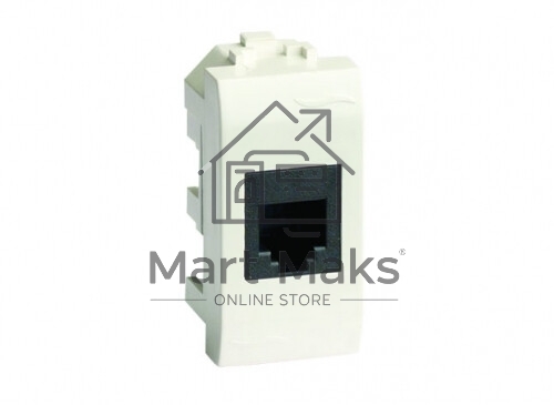 Компьютерная розетка Dkc 76457B RJ45 кат.5e экран., 8P8C, Brava, белая, 1мод (кратно 10 шт)