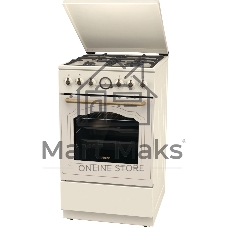 Плита комбинированная Gorenje GKS5B70CLI бежевый, конфорок 4 газовых, духовка 70 л, 50 см x 85 см x 59.4 см