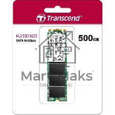 Накопитель SSD M.2 Transcend 500Gb MTS825 TS500GMTS825S (SATA3, up to 530/480MBs, 3D NAND, 180TBW, 22x80мм)