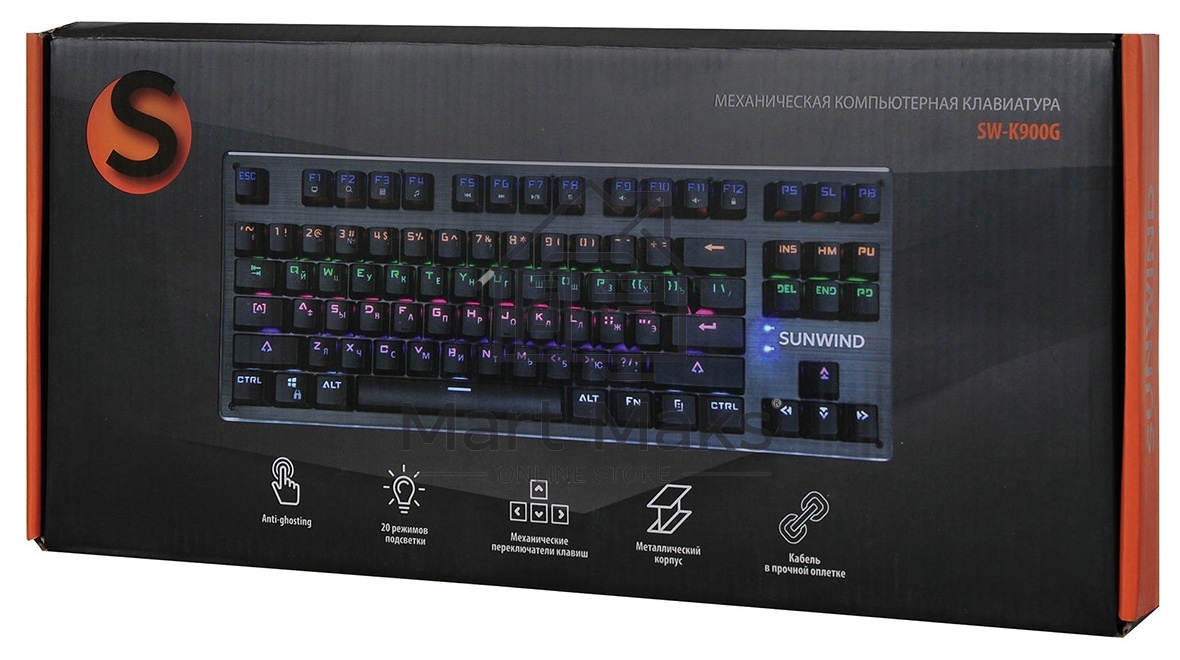 Клавиатура SUNWIND SW-K900G,USB, черный 1422332
