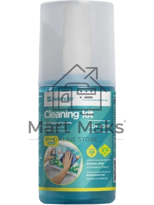 Чистящий спрей Defender для экранов / пластиковый флакон с пульверизатором 200 мл + микрофибра 20 х 20 см / Беларусь