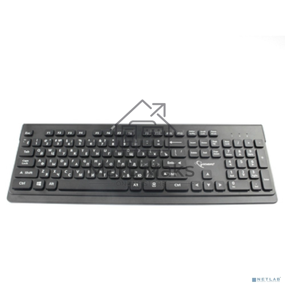 Комплект клавиатура+мышь беспроводные Gembird KBS-7200, черный, 2.4ГГц/10м, 1600 DPI, мини-приемник- USB