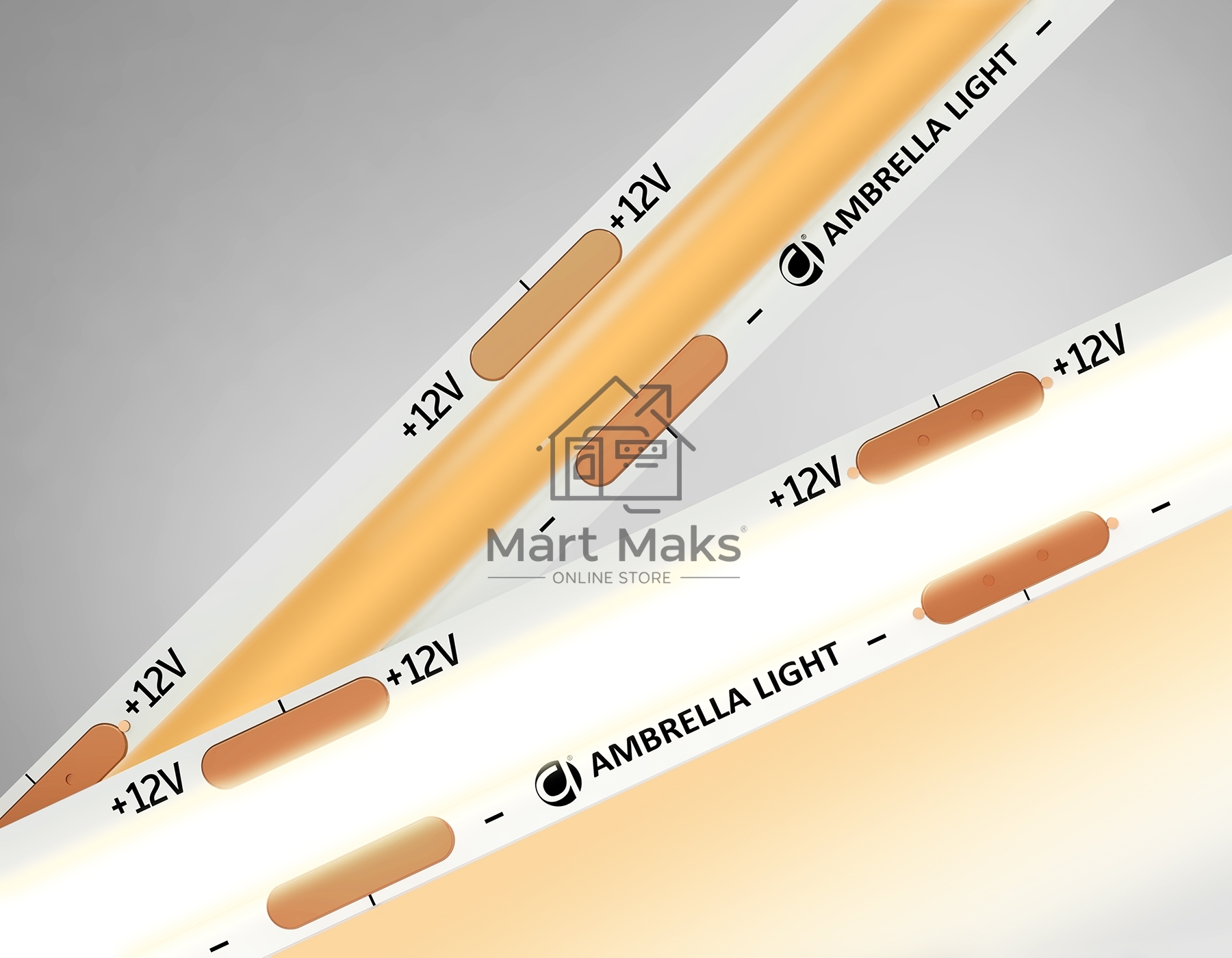 Светодиодная лента Ambrella light GS2601 COB 320Led/ 10W m/ 12V IP20 3000K/ 5000*8*1.54mm (2 конт.)