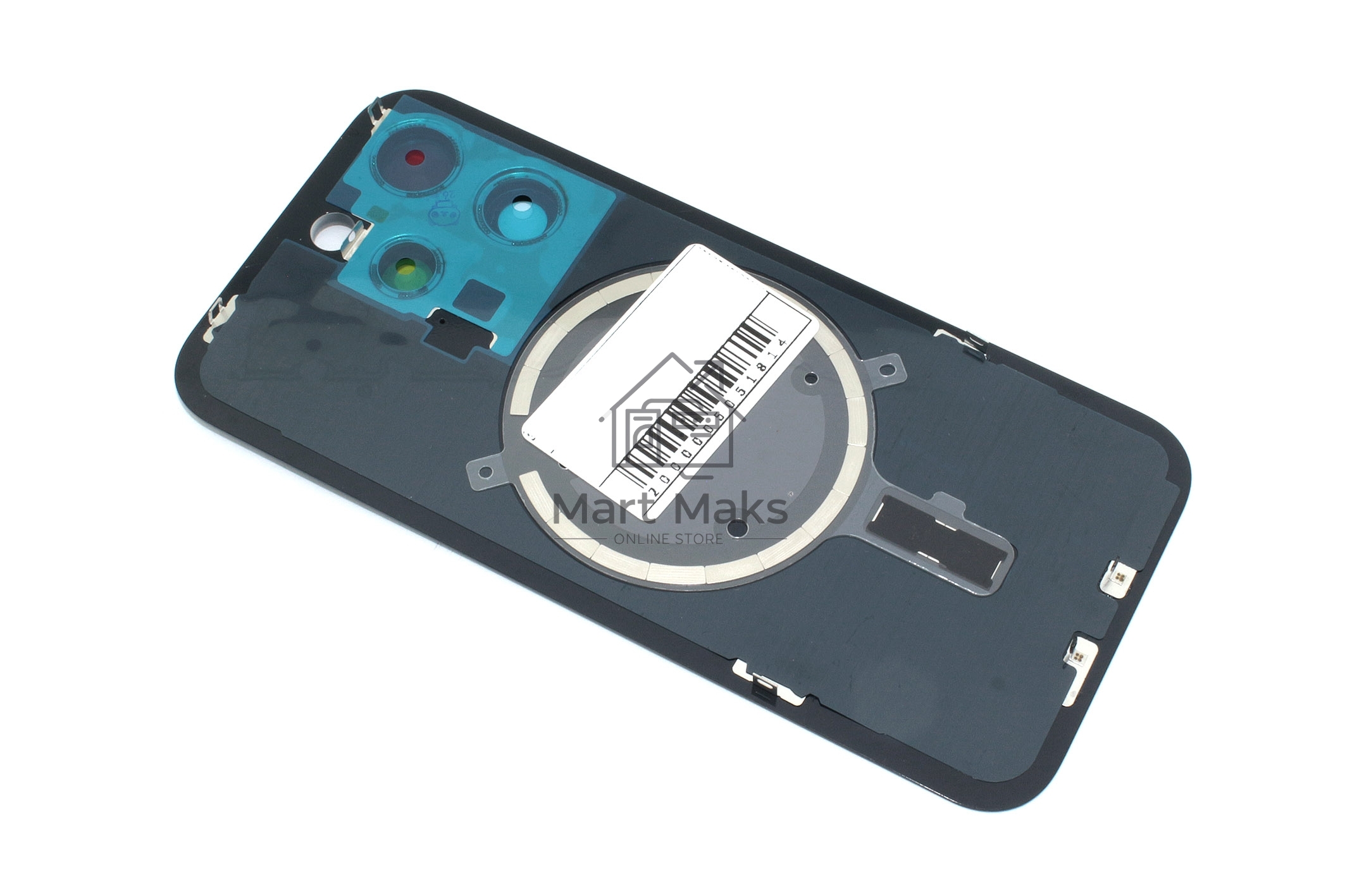 Задняя крышка (стекло) для iPhone 15 Pro (A3102) в сборе со стеклом камеры черная