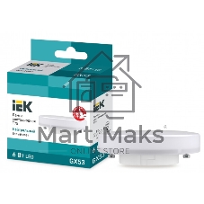 Лампа светодиодная IEK LLE-T80-6-230-40-GX53 Eco 6Вт T75 таблетка 4000К нейтр. бел. GX53 230В