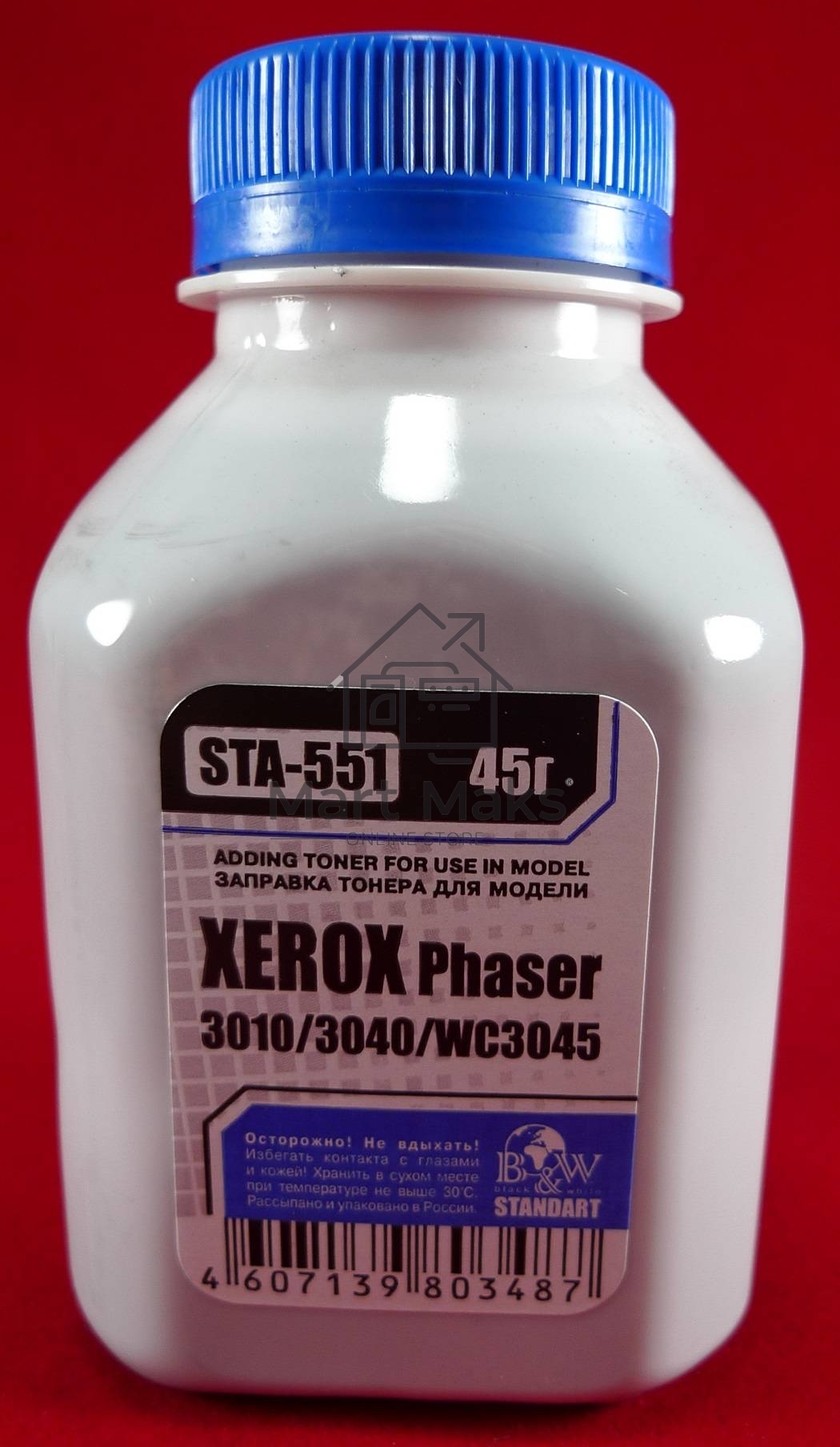 Тонер XEROX Phaser 3040/3010/WC 3045 (фл, 45г) B&W Standart фас России