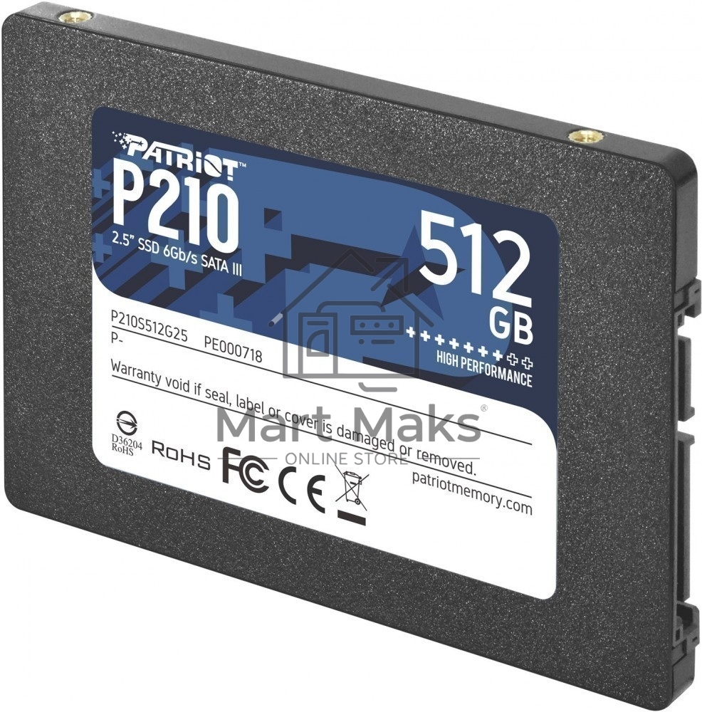 Накопитель SSD Patriot P210, 512GB, SATA III, 2.5