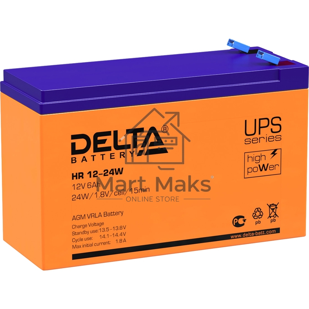 Батарея Delta HR 12-24 W (12V, 6Ah)