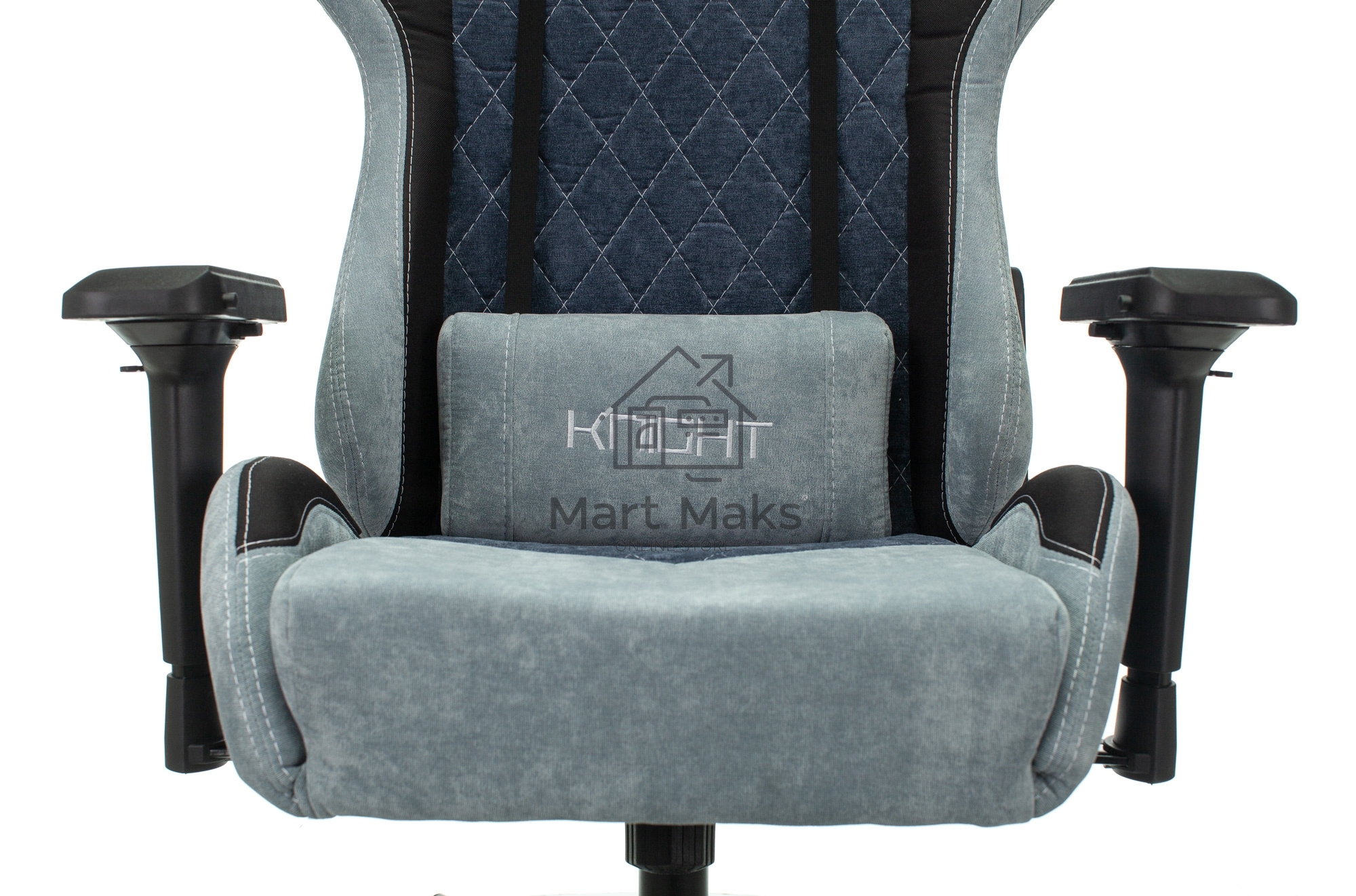 Кресло игровое Бюрократ VIKING 7 KNIGHT BL FABRIC синий текстиль/эко.кожа крестовина металл/пластик