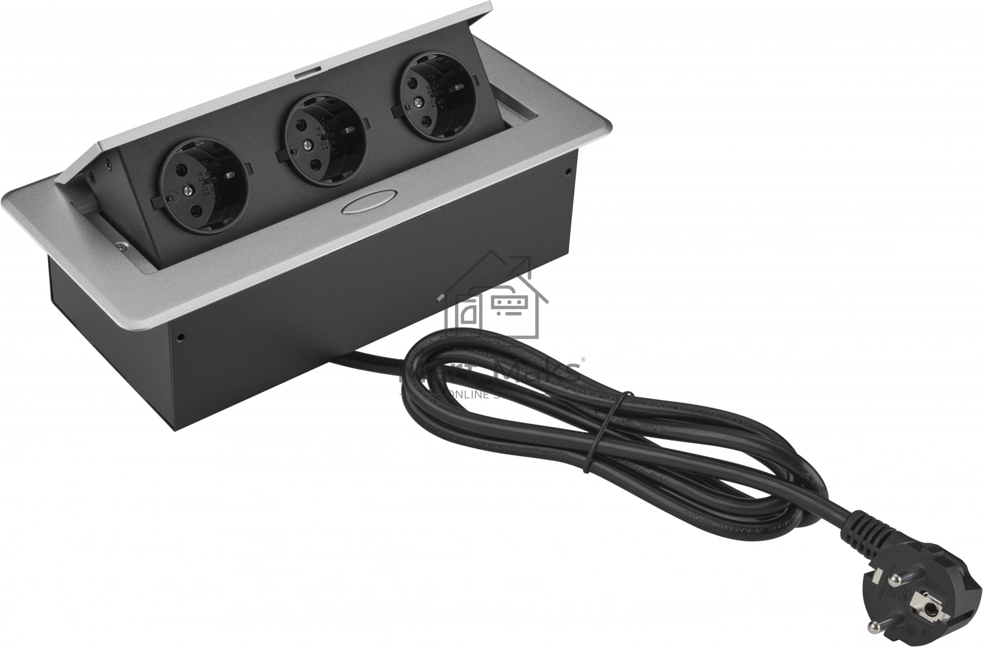 Розетка Cactus CS-SOCKET-EU3-GYBK для столешницы серый (уп.:1шт)