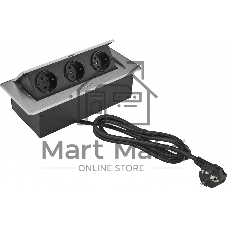 Розетка Cactus CS-SOCKET-EU3-GYBK для столешницы серый (уп.:1шт)