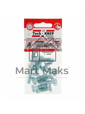 Болт М8х25 с шестигранной головкой цинк. DIN 933 (уп.12шт) класс прочности 8.8. пакет Tech-Krep 102968 Болт М8х25 с шестигранной головкой цинк. DIN 933 (уп.12шт) класс прочности 8.8. пакет Tech-Krep 102968