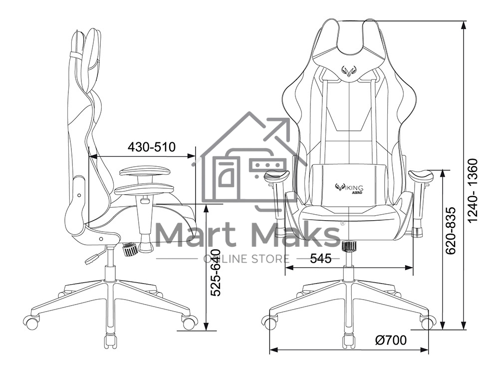 Кресло игровое Бюрократ VIKING 5 AERO LGREEN черный/салатовый искусственная кожа