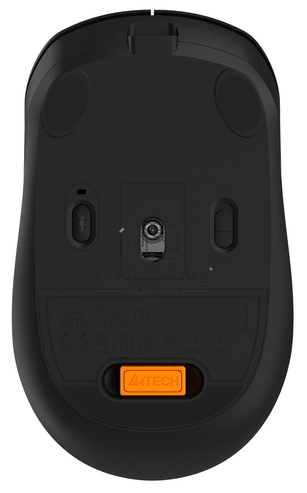 Мышь беспроводная A4Tech Fstyler FB10C черный/синий, 2000 dpi, радиоканал, Bluetooth, USB, кнопки - 4