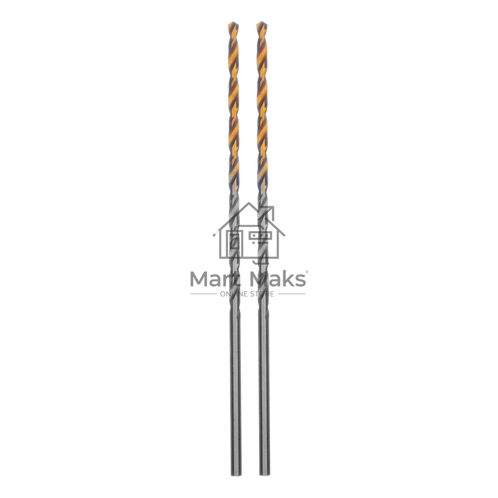 Сверло спиральное по металлу 2,5 х 95 мм Р6М5, Golden Tip, удлиненное, 2шт. Denzel