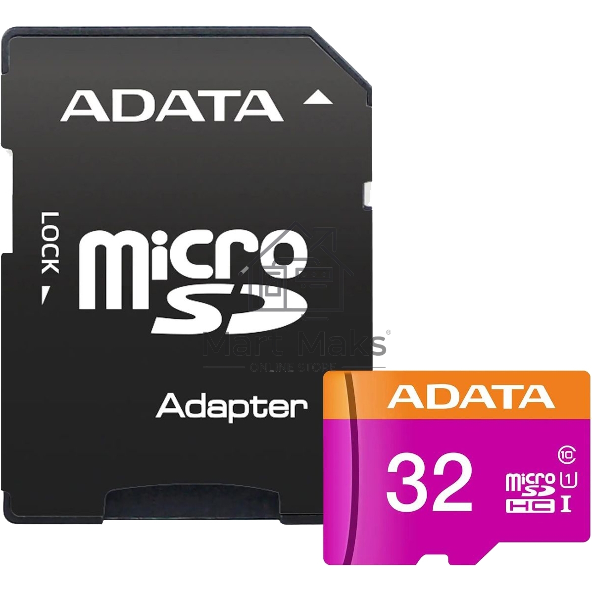 Флеш карта microSDHC 32GB ADATAUHS-1 CL10 (AUSDH32GUICL10-RA1) + SD adaptor