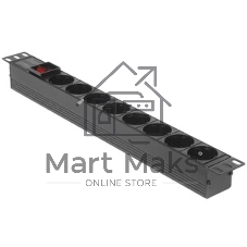 Блок розеток горизонтальный ExeGate ServerPro PDU-19H801 Al-8S-C14-SW, 19