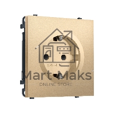 Комплект механизма электрической розетки SIGMA Золото Мягкое касание 50Hz 2P+E с/з с/ш 16A-250V QUANT PRO (SP8870, PR141)