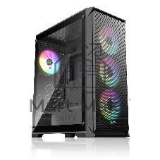 Корпус без блока питания Raijintek ARCADIA 41-MS4, Midi-Tower, TG, 1x120мм + 3x120мм ARGB, 2xUSB-A 3.0 + 1xUSB-C, ATX, mATX, mITX Black