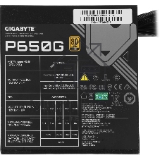 Блок питания GIGABYTE GP-P650G PG5, 650Вт, 80+ Gold, 120мм, немодульный, черный