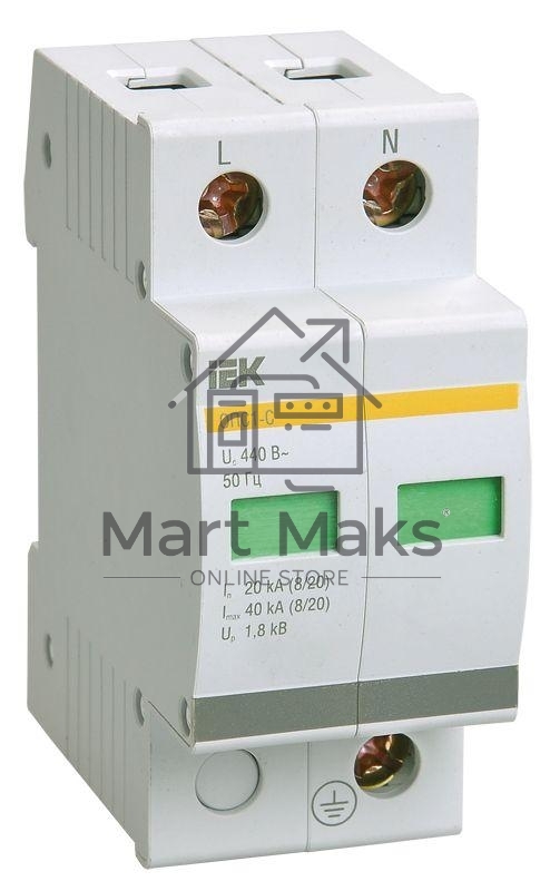 Ограничитель перенапряжения ОПС1-C 2P ИЭК MOP20-2-C