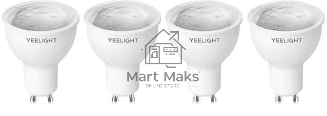 Умная светодиодная лампочка Yeelight GU10 Smart bulb W1(Dimmable) - упаковка 4 шт.