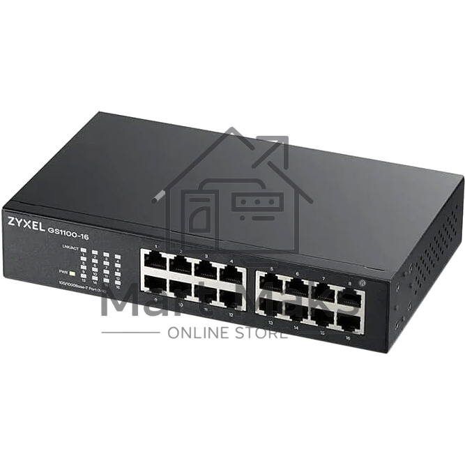 Коммутатор Zyxel GS1100-16-EU0103F 16G неуправляемый