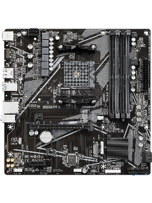 Материнская плата Gigabyte B550M K, AM4, AMD B550, 4xDDR4, 4xSATA, 2xM.2, 1xPCIe 4.0 x16, 1xPCIe x1, 1xHDMI, 1xDP, 1x 1Gb LAN, 4xUSB-A 3.2 Gen 1, 4xUSB-A 2.0, 3x3.5 мм, 7.1, mATX