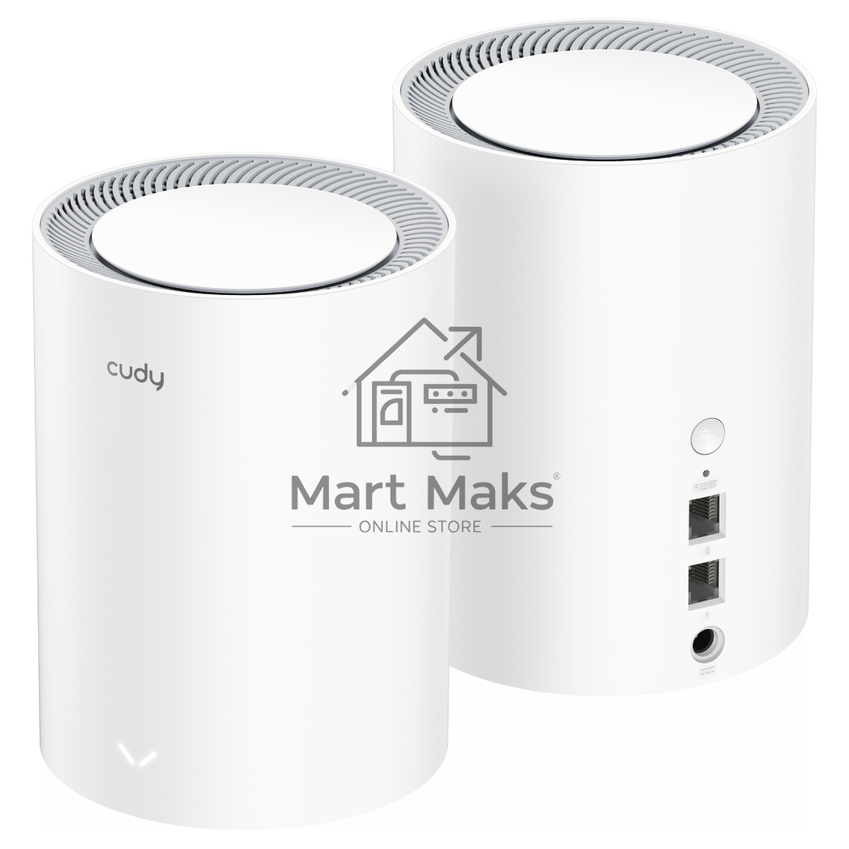 Бесшовный Mesh роутер Cudy M1800 (M1800 2-PACK) AX1800 10/100/1000BASE-TX/Wi-Fi белый (упак.:2шт)
