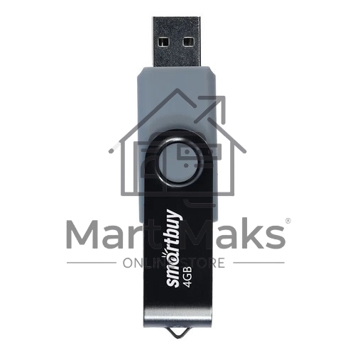 Флешка USB Smartbuy Twist Black (SB004Gb2TWK), 4Gb, USB 2.0, R/W 10/7, черный