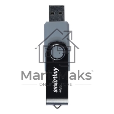 Флешка USB Smartbuy Twist Black (SB004Gb2TWK), 4Gb, USB 2.0, R/W 10/7, черный