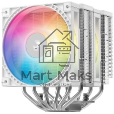 Кулер для процессора DEEPCOOL AG620 G2 WH LGA1954/1851/1700/AM5/AM4 (9шт/кор, TDP 270W, PWM, DUAL Black Fan 120mm, 6 тепл. трубок, белый) RET