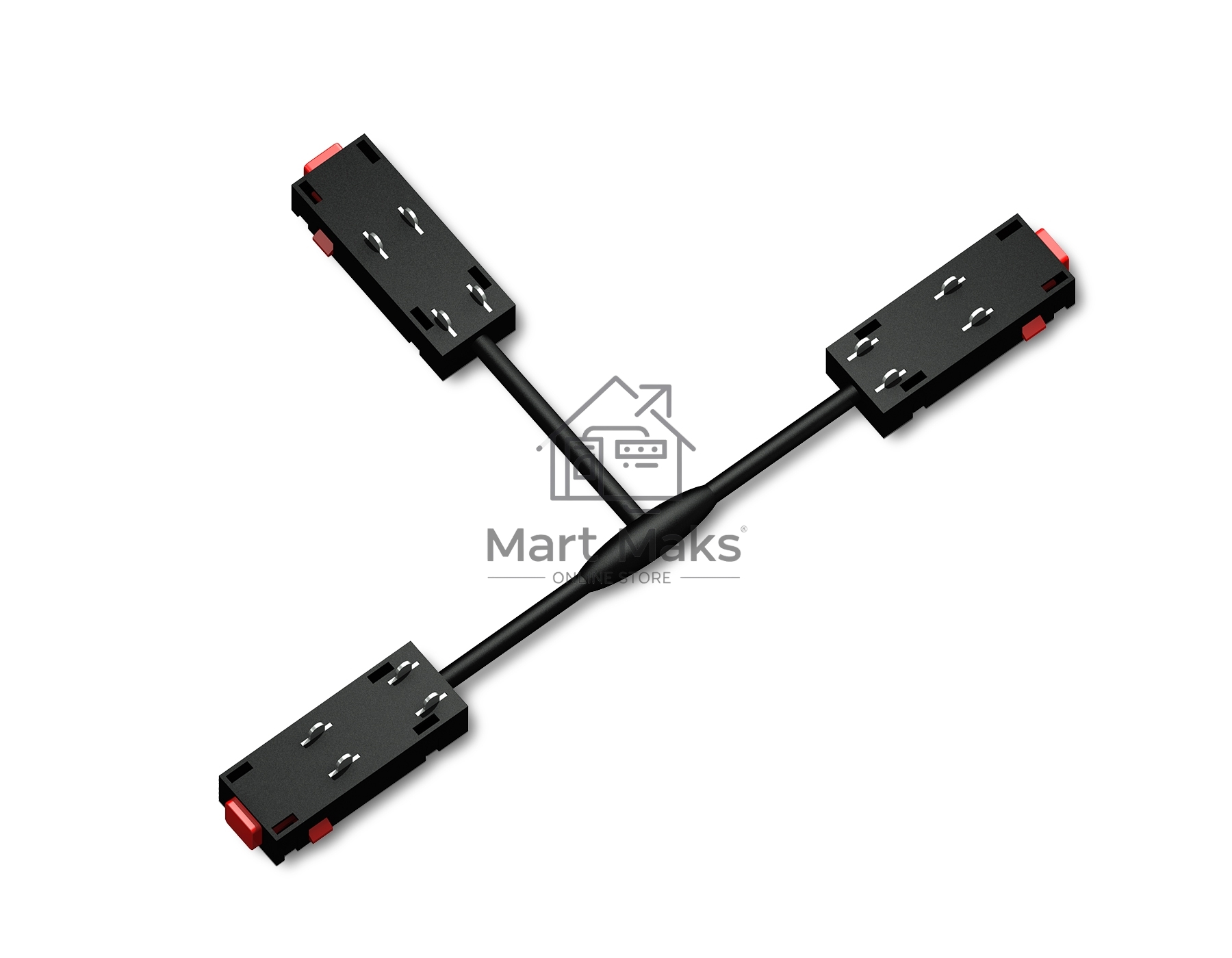 GL1114 BK черный коннектор питания T-образный для шинопровода Magnetic 220V 250*150*18