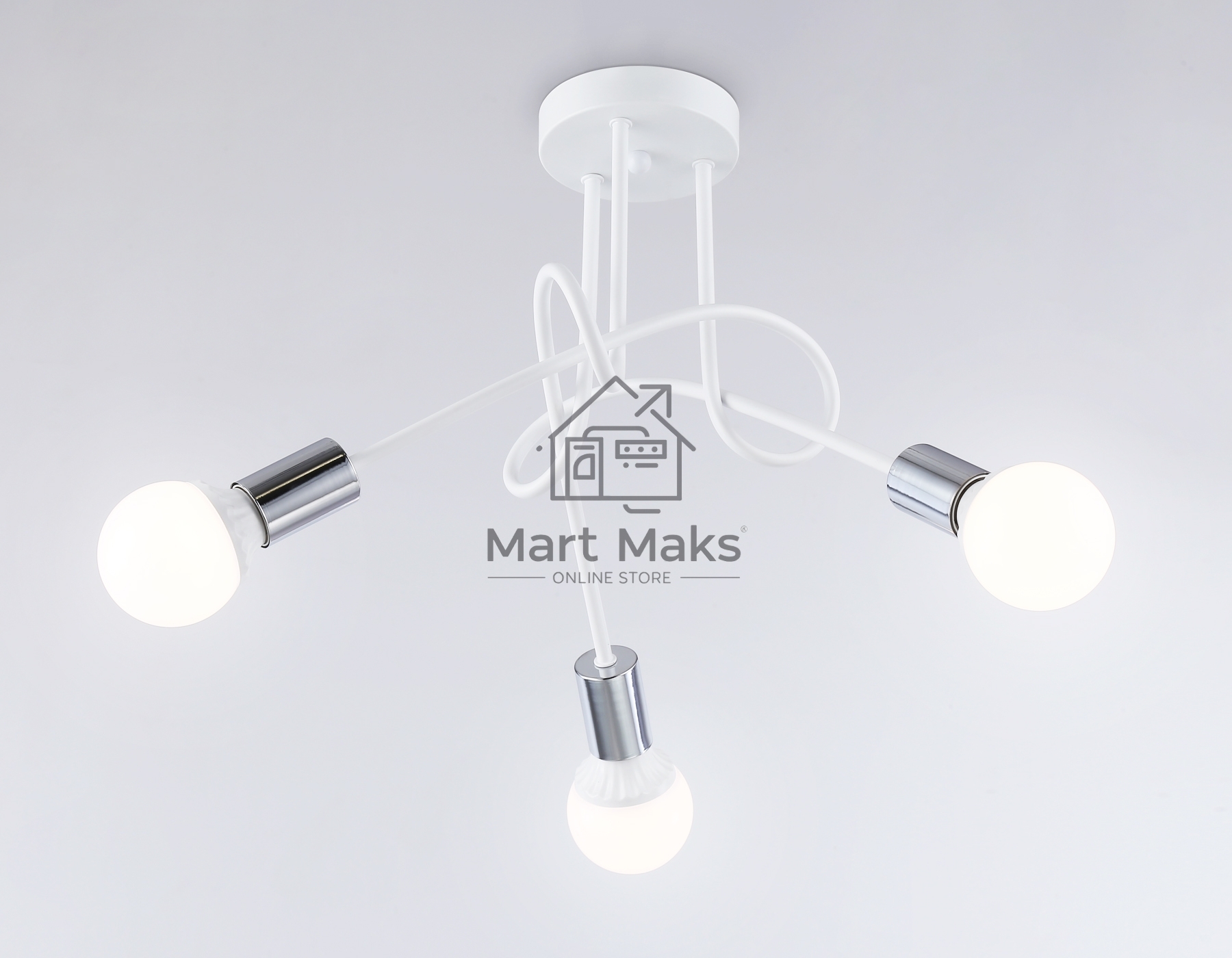 Светильник Ambrella light TR80414/3 WH/CH белый/хром E27/3 max 60W D670*370