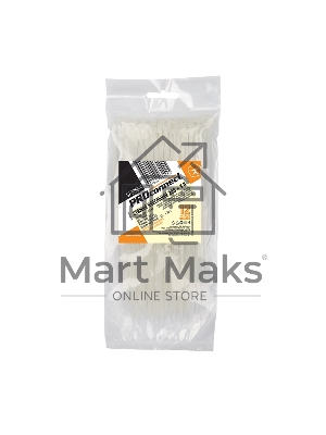 Хомут-стяжка кабельная нейлоновая PROconnect 200 x2,5 мм, белая, упаковка 100 шт.