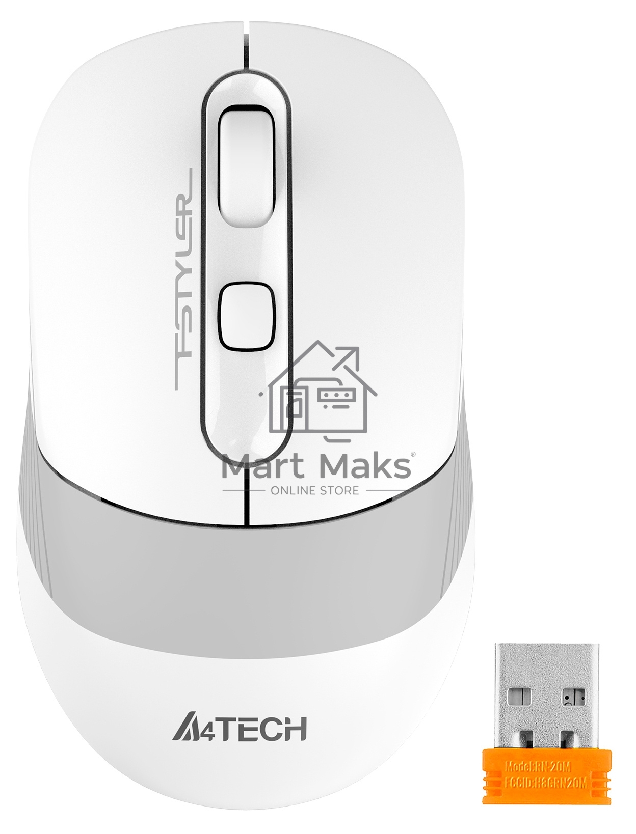 Мышь беспроводная A4Tech Fstyler FB10C белый/серый, 2000 dpi, радиоканал, Bluetooth, USB, кнопки - 4