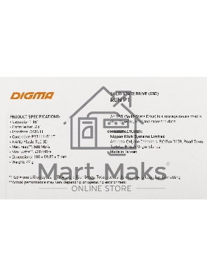 Накопитель SSD Digma Run P1, 1Tb, SATA III, 2.5