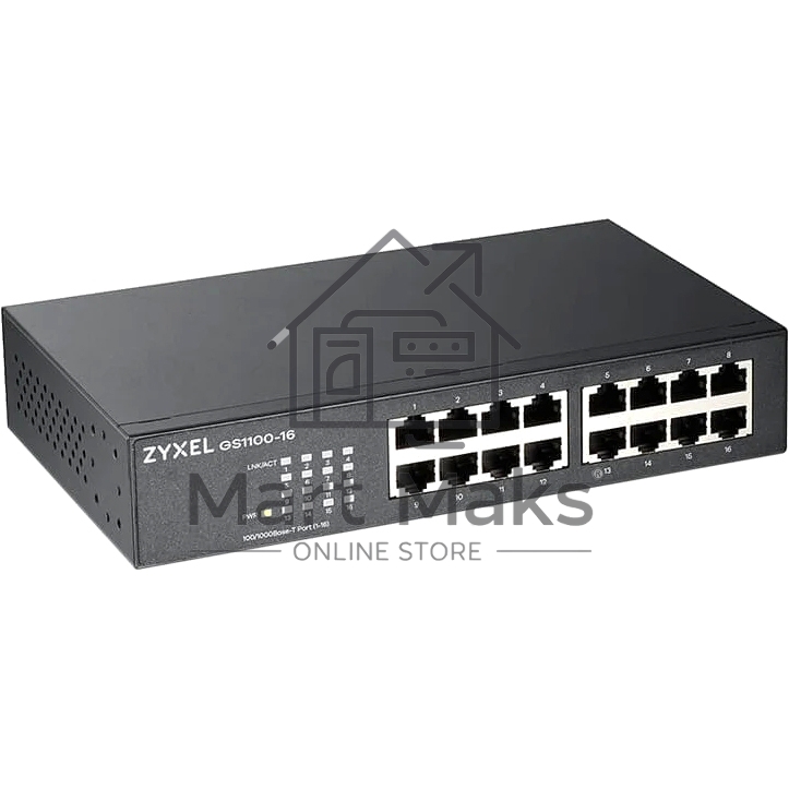 Коммутатор Zyxel GS1100-16-EU0103F 16G неуправляемый