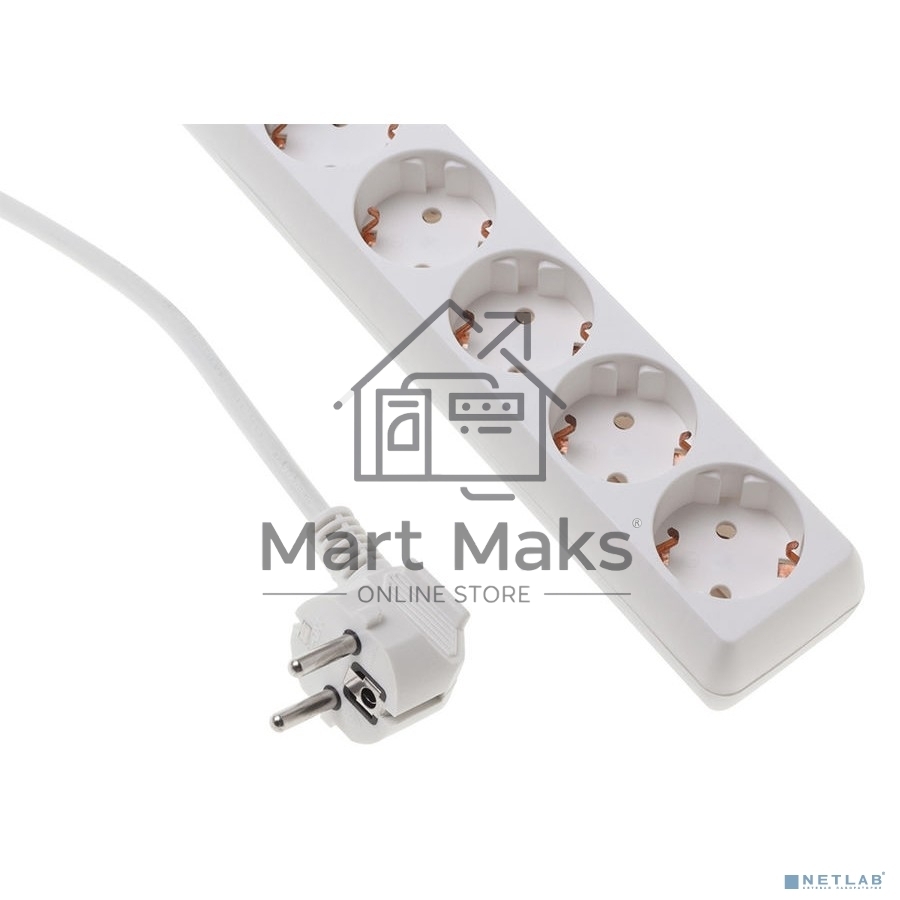 Сетевой удлинитель Buro BU-PS5.1/W 1.5м (5 розеток) белый (пакет ПЭ)