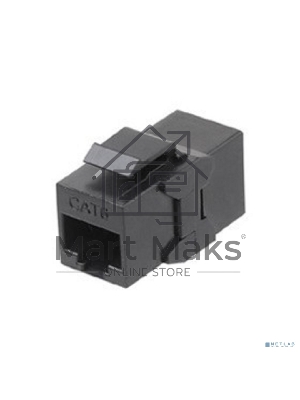 Монтажное оборудование Hyperline CA2-KJ-C6-BK Проходной адаптер (coupler), RJ-45(8P8C) формата Keystone Jack, категория 6, 4 пары, черный