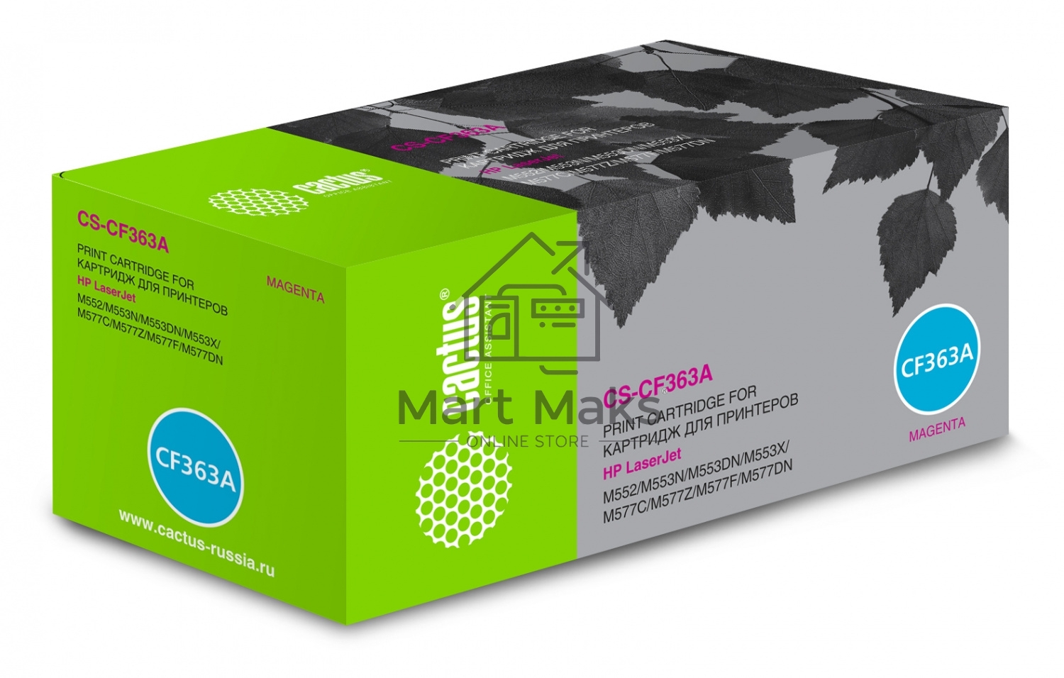 Картридж лазерный Cactus CS-CF363A пурпурный (5000 стр.) для HP CLJ M552dn/M553dnM553N/M553x