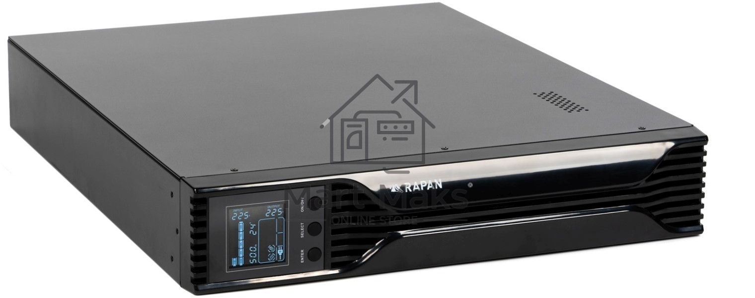 Источник бесперебойного питания ИБП Бастион RAPAN-UPS 3000 RACK+4x9Ah (2100 Вт, Line-interactive, встроенные АКБ 6 шт.x 9Ah) 8960