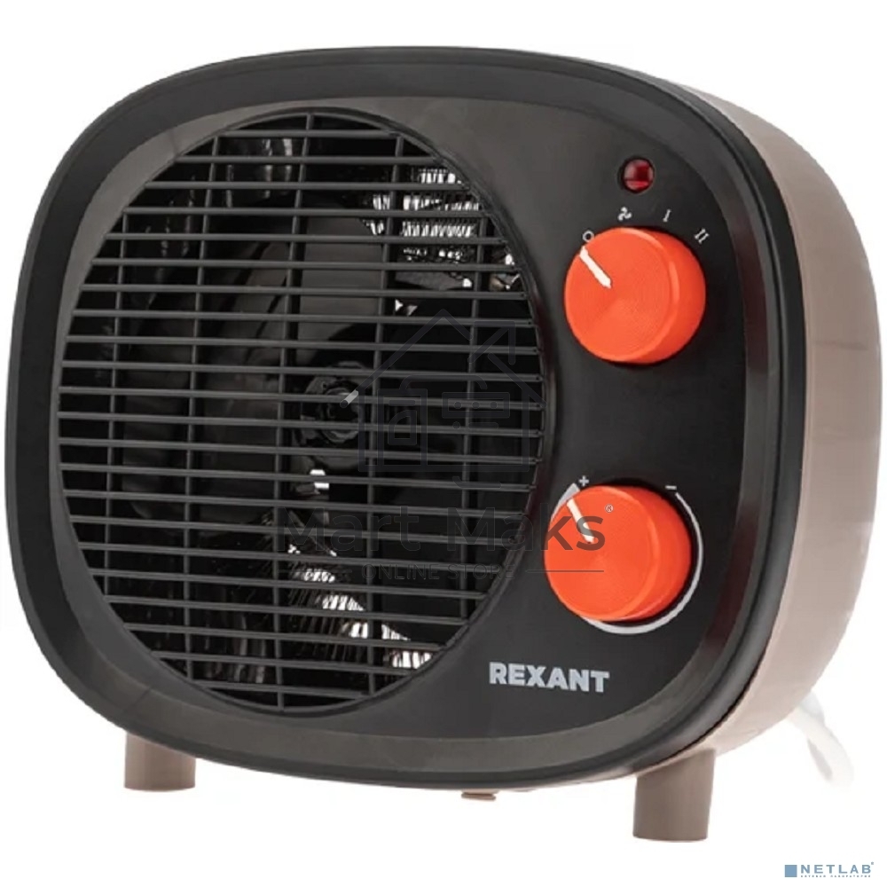 Тепловентилятор Rexant 60-0034, черный, 2000 Вт, 20 м2, термостат