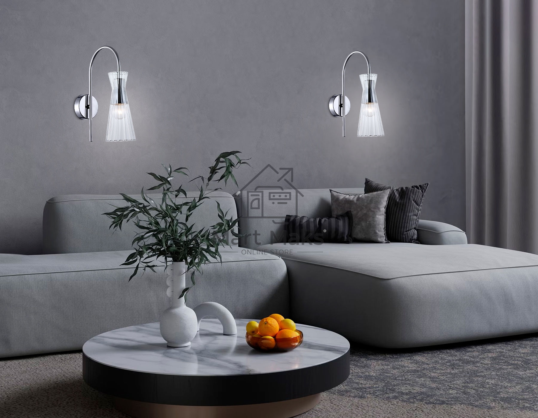 Настенный светильник Ambrella light LH55655 СH/CL хром/прозрачный E14 max 40W 220*90*300