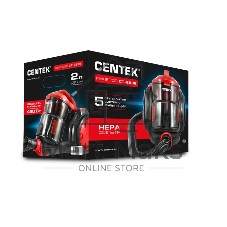 Пылесос Centek CT-2536 черный/красный, 420/2400 Вт, уборка сухая, пылесборник контейнер 2 л