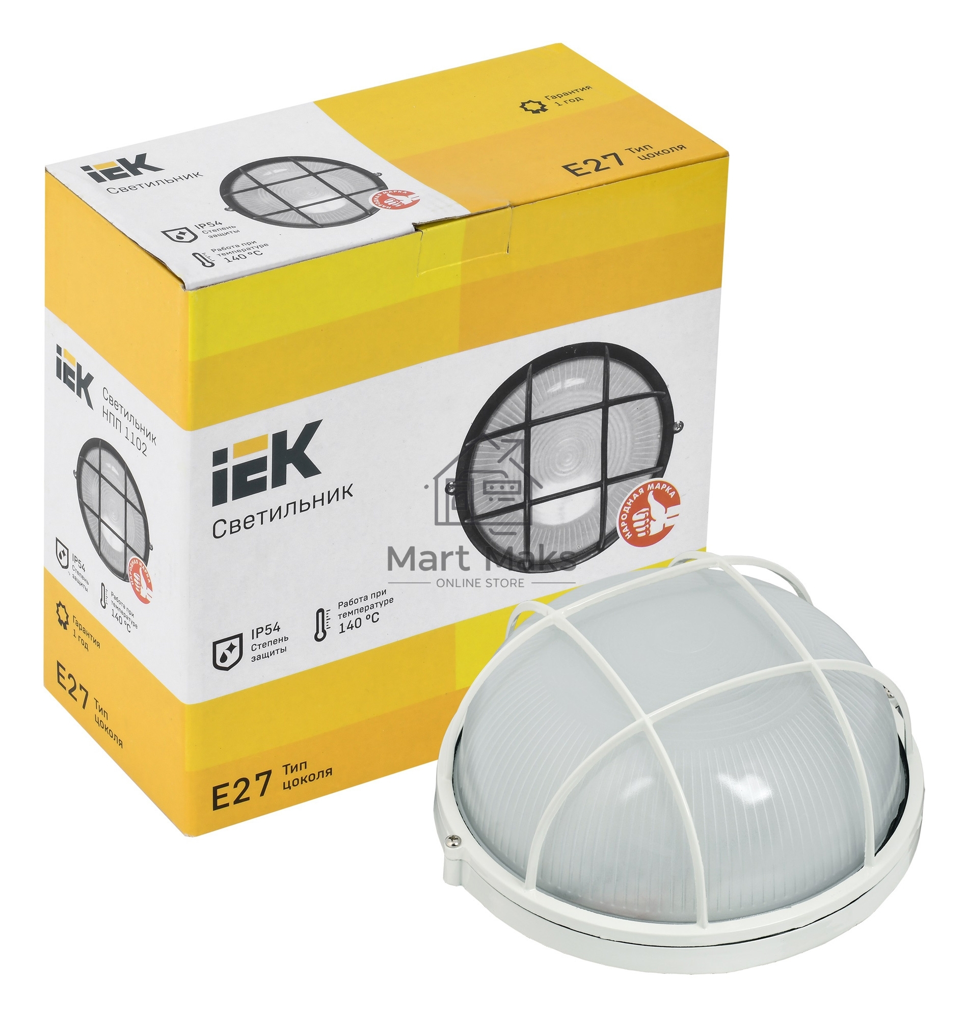 Светильник Iek LNPP0-1102-1-100-K01 НПП1102 белый/круг с реш. 100Вт IP54 ИЭК