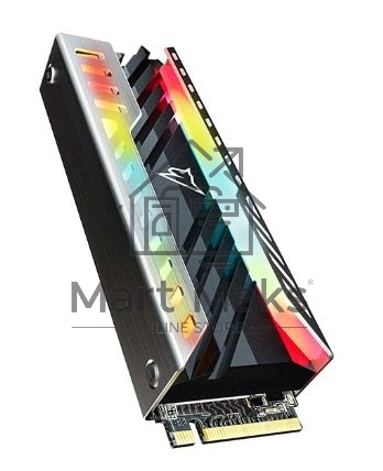 Накопитель SSD Netac NV3000 RGB, 500GB, PCIe 3.0 x4, M.2 2280, NVMe, R/W 3400/2000, с радиатором